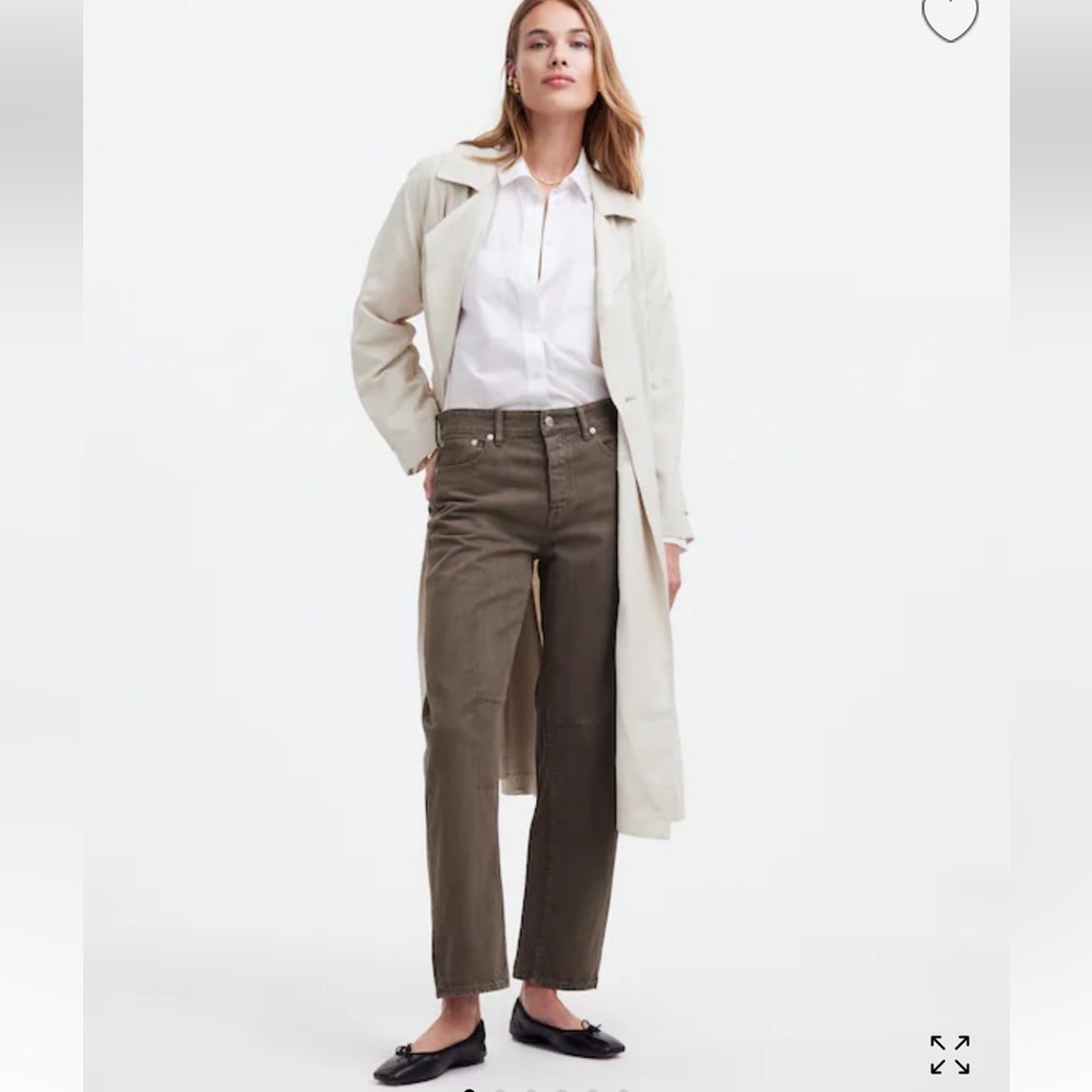 Madewell The Darted Barrel Leg Jean - Driftwood Brown 29